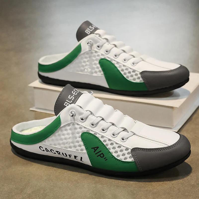 Fashion Men Casual Shoes slip on shoes lightweight loafers men sandals breathable half slippers canvas shoes Zapatillas Hombre