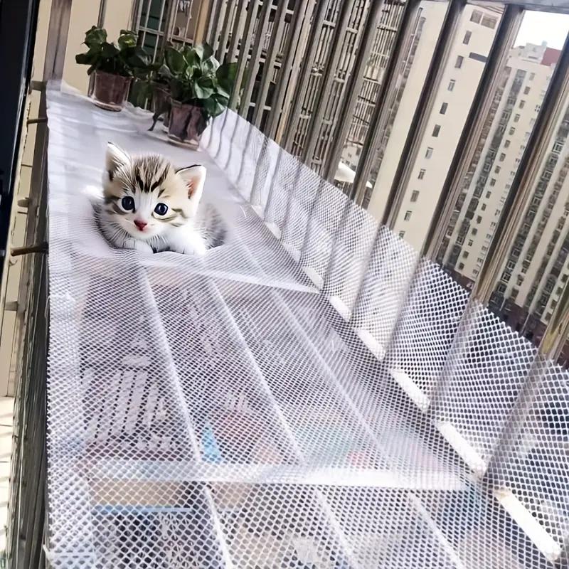 

Прочная защитная сетка для балкона для кошек, пластиковая сетка для ограждения для защиты питомцев, предотвращает падения и обеспечивает безопасные места для отдыха для кошки 50X50cm белый