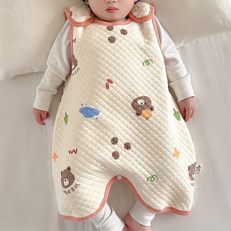 Cotton Sleeveless Baby Sleep Sack With Legs Split Design Toddlers 1-6 Years All Season Warm Sleeping Bag