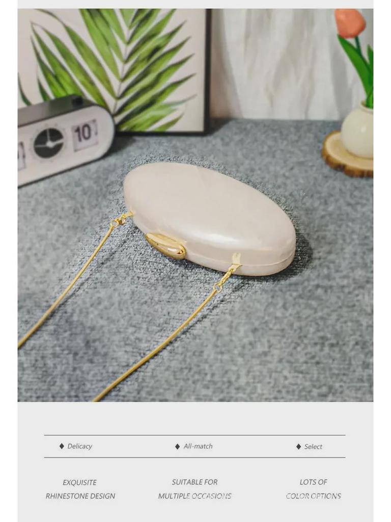 Podzimní móda 2024, akrylová lesklá večerní kabelka v evropském a americkém stylu - kabelka přes rameno ve tvaru husího vejce