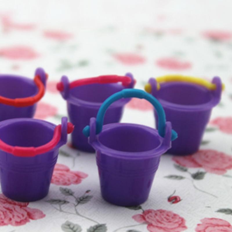 Puppenhaus Mini Eimer Puppenhaus Dekoration Mini Eimer mit Wohnaccessoires dekoriert