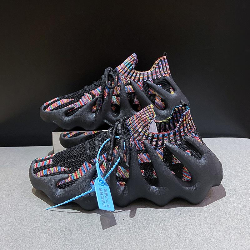 

Spring new student breathable sneakers couple socks shoes women and women running flying knitting 35