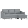 Vidaxl 3-Seater Sofa with Footstool, Light Gray, 180 Cm, Fabric