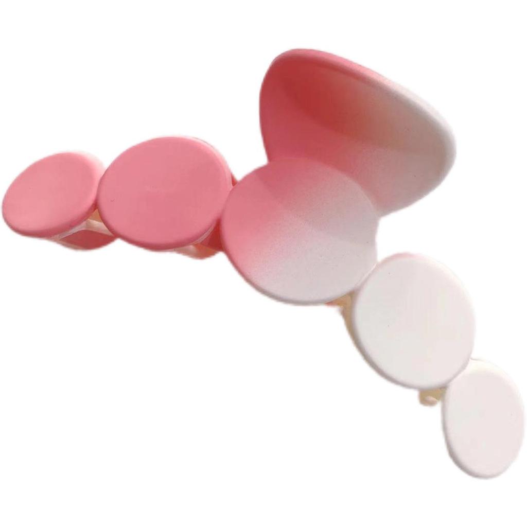 Gradient Pink Hair Clips for Women - 8-Piece Set: Large Claw & Shark Clips, Cross & Square Design