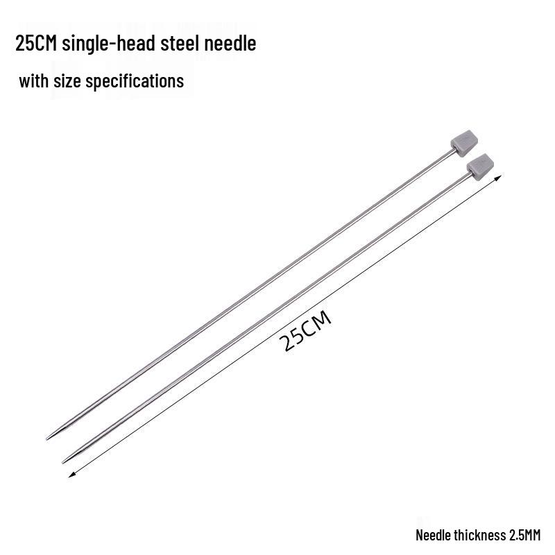 35cm Edelstahl Einspitzige Stricknadeln Set mit Stoppern