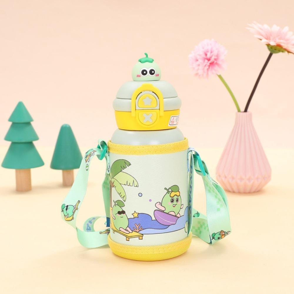 

Кружка с крышкой-поп-ап, 500 мл, термобутылка для воды, герметичная вакуумная кружка, посуда для напитков жёлтый