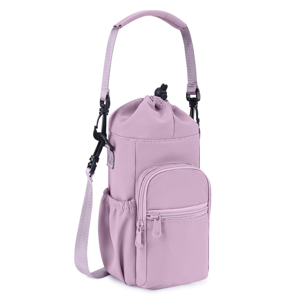 

Water Bottle Holder, Crossbody Bag, with Smartphone Pocket, Adjustable Strap, Convenient Storage, Perfect for Commuting, Hiking, and Fitness (Purple)