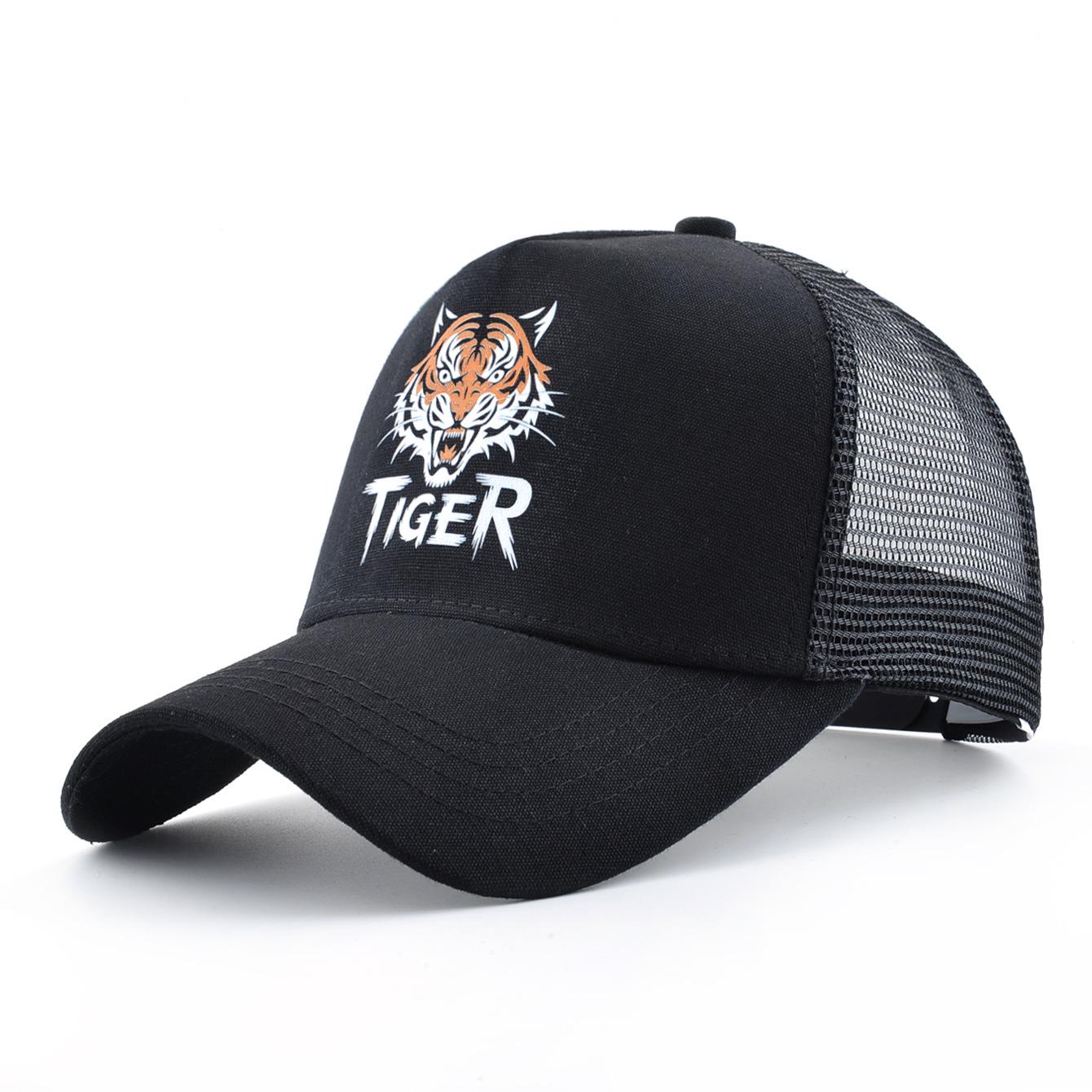Unisex Tiger Baseball Cap - Breathable Mesh, Sun Protection for Outdoor Sports Adjustable