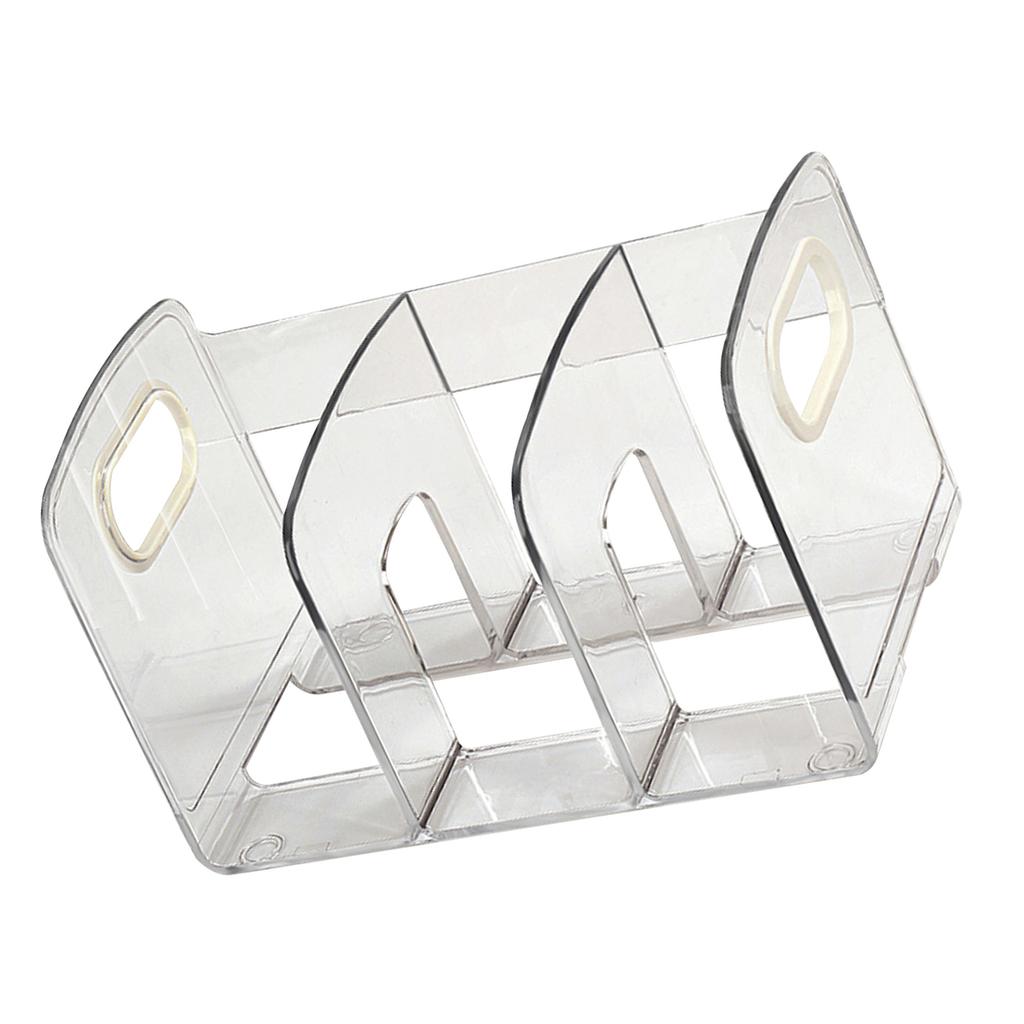 Book Organizer Desktop Book Rack File Holder Acrylic Tabletop Organizer for Study Office Transparent 3 Compartment