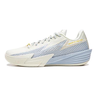 Li Ning Cushioning Slip Resistant Abrasion Resistant Breathable Rebound Grip Low Top Basketball Shoes Men's White Blue ABPV013-3