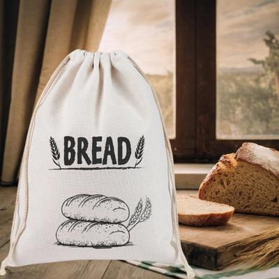  Convenient Linen Drawstring Bread Bag for Easy Storage Durable and Breathable Fabric Pouches Suitable for Bread Fruits