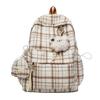 Schoolbag New Schoolbag Women's Summer Plaid Retro Literary Ins Style Niche Design Versatile Simple Large Capacity Backpack