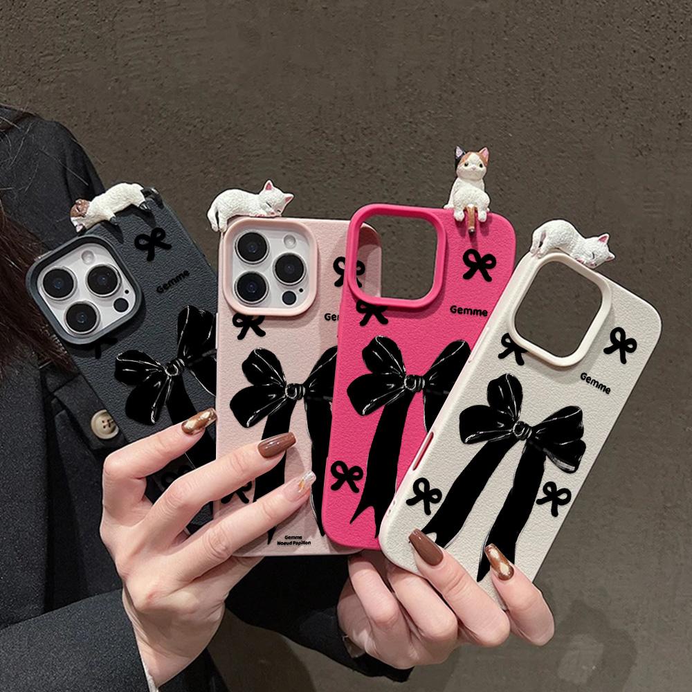3D Phone Case for iPhone 11 13 17 Pro Max 17 Air Case iPhone 13 15 16 Pro Max 12 14 Pro Max 14 15 Plus Cute 3D Kitten Cartoon Leather