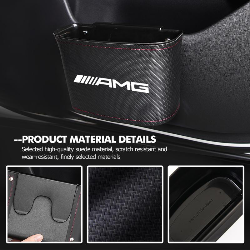 Car Door Storage Bag Drink Waste Card Key Sunglasses Holder For Mercedes Benz AMG C180 C300 W124 W176 W177 C200 C260 GLC CLE CLA