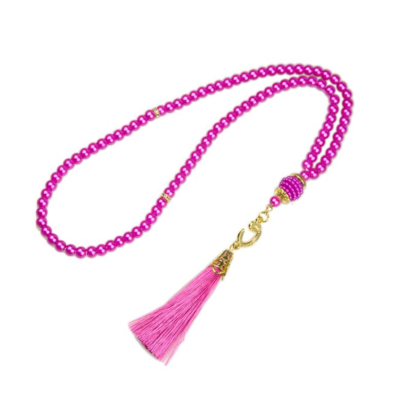 6Mm 99Pcs Glass Pearls Tassel Turkish Style Muslim Rosary Islamic Meditation Yoga Prayer Beads Necklace For Women Jewelry