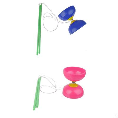 2 szt. Plastikowe Diabolo z rękoma i sznurkiem Zabawka do żonglowania dla dzieci i dorosłych