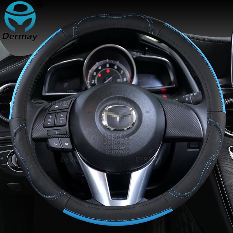 Per Mazda 2 Mazda Demio 2002~2022 Coprivolante Auto in Vera Pelle Pelle di Mucca Accessori Auto Sportivi