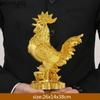 WSHYUFEI Golden Chicken Decoration Gold Plating Lucky Cock Resin Statue Living Room TV Cabinet Figurines Chinese Decorations