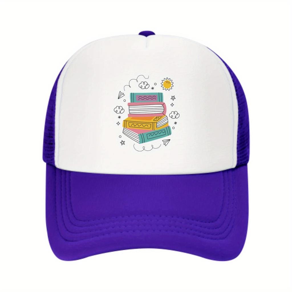 Book Lover Reading Graphic Trucker Cap Breathable Mesh Back Casual Baseball Hat for Adults