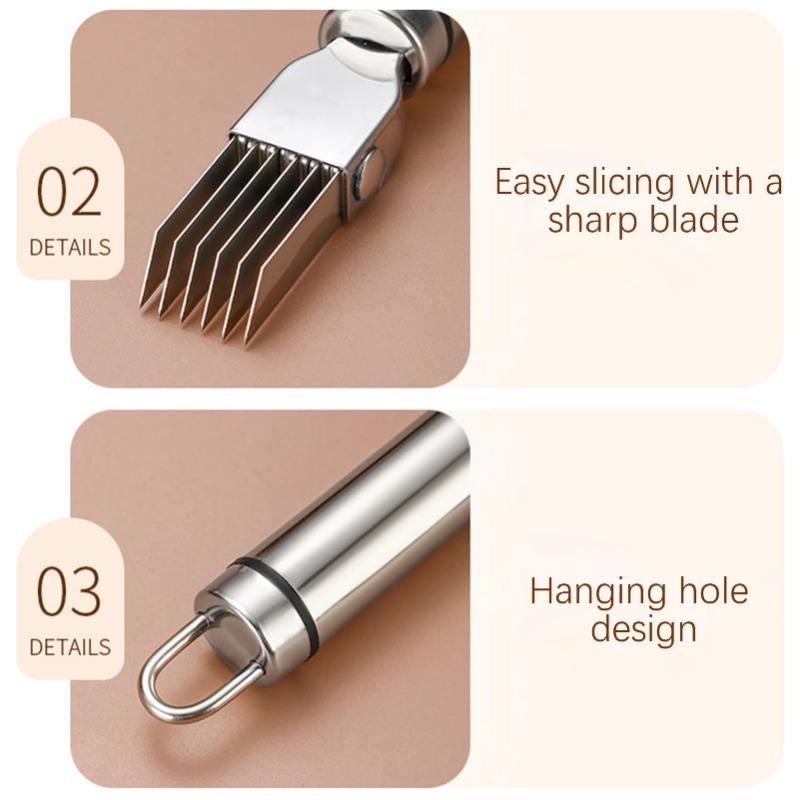 1Pcs Stainless Steel Scallion Cutter Shred Knife Creative Vegetable Fruit Shredders Slicer Speedy Onion Graters Kitchen Gadgets