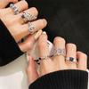 Super Flash Spitzenmuster Lila Zirkon Eleganter Öffnungsring Licht Luxus Hohes Gefühl Süß Nische Zeigefingerring