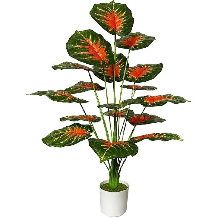 Artificial Plant in Pots Fake Plants Indoor Outdoor, Faux Potted Tree Tropical Palm Floor Plants for Home Office Living Room Bedroom Decor