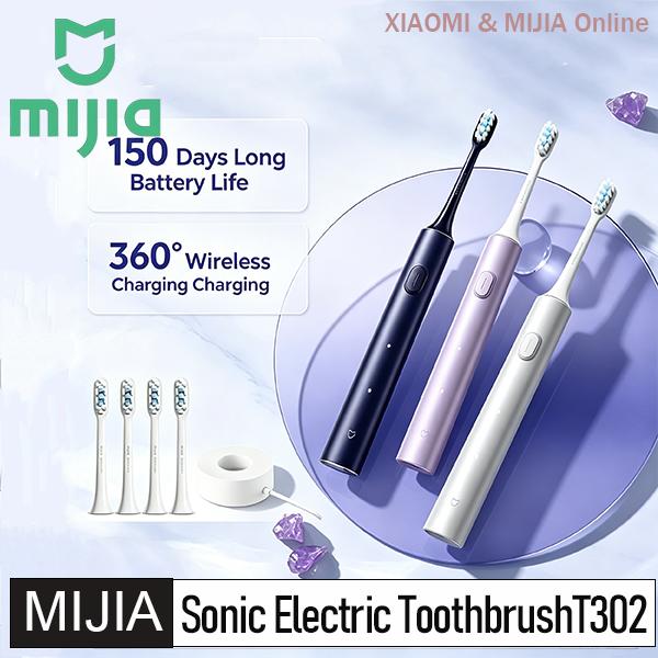 Mijia T302 Sonic Electric Toothbrush 31000 RPM Long Battery Life 150 Days Copper Free DuPont Brush Head IPX8 Waterproof 4 Modes*