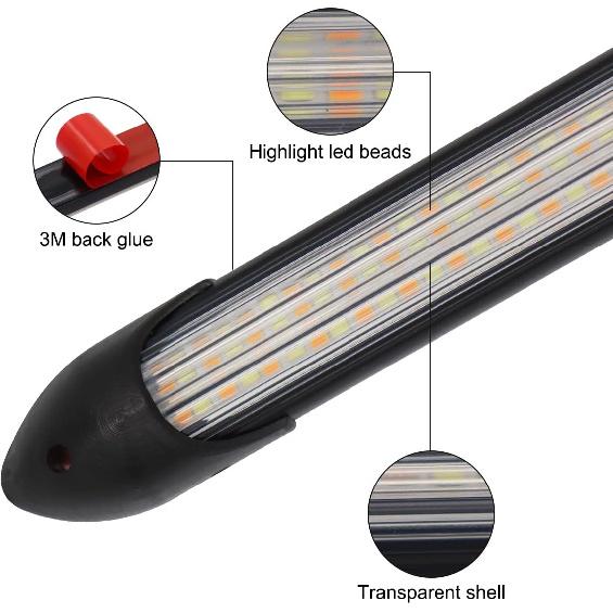 Exterior Car LED Lights, 2Pcs Flexible Daytime Running Light Strip Waterproof Auto Headlight Sequential White Turn Signal Yellow Led Light, 13.6