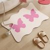 Absorbent Bathroom Carpet Non-slip Diatom Mud Floor Mat Sweet Cool Style Black Butterfly Rug Long Rugs Home Decoration Alfombra