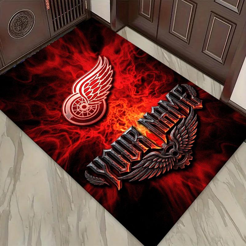 Name Custom Detroit Red Wings Carpet Rug for Living Room Bedroom Home Sofa Decoration,Kids Play Non-slip Floor Mat