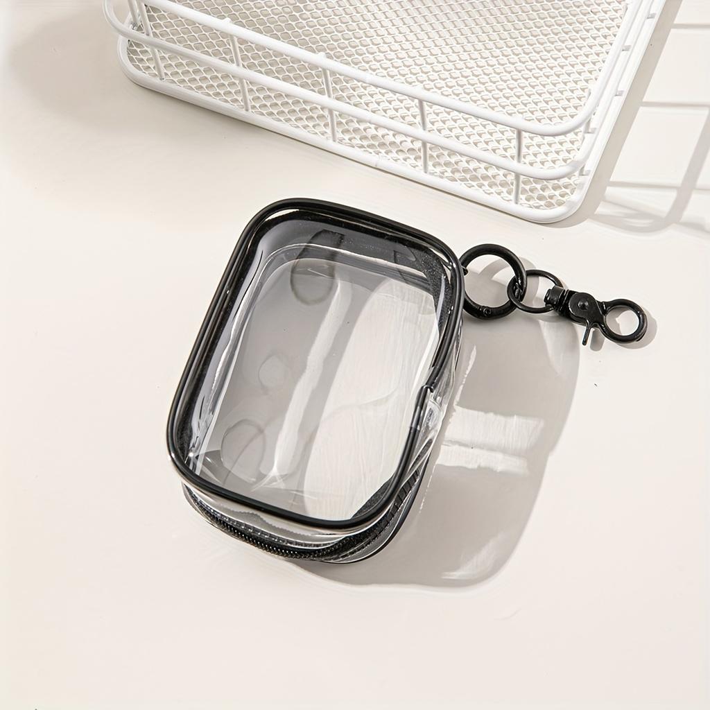 1pc Mini Storage Bag Transparent PVC Zipper Pouch Chargers Data Cables Earphones Jewelry Lightweight Portable Travel & Daily Use