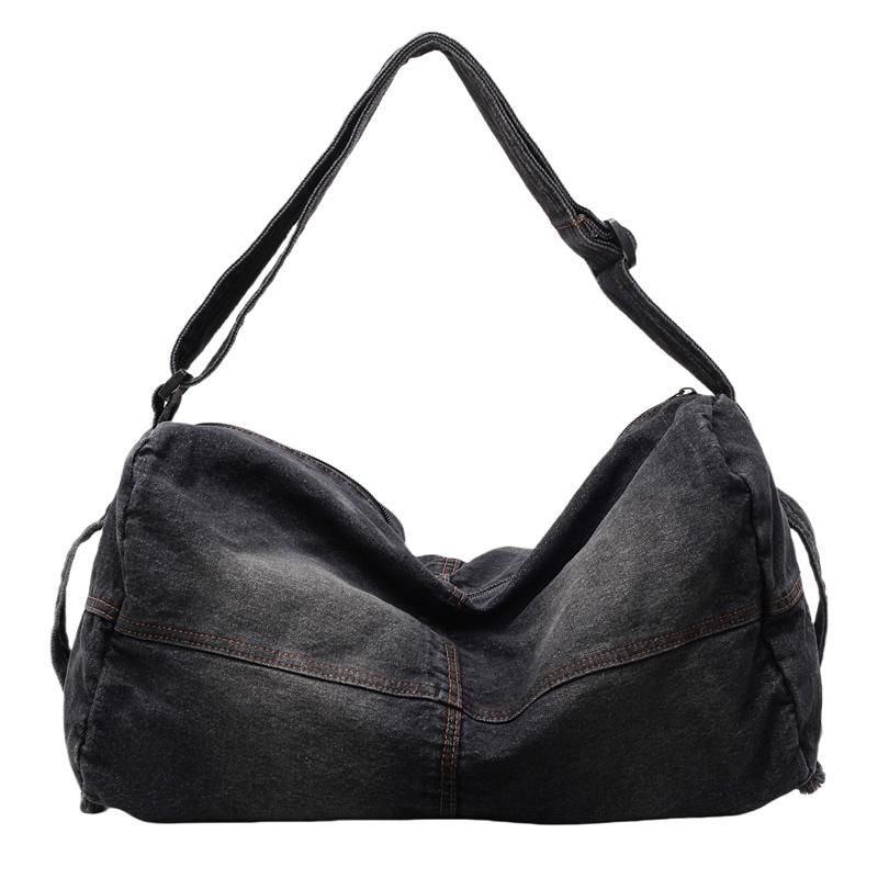 Geantă Crossbody din Denim Femei Geantă de Umăr Retro Capacitate Mare Geantă de Călătorie