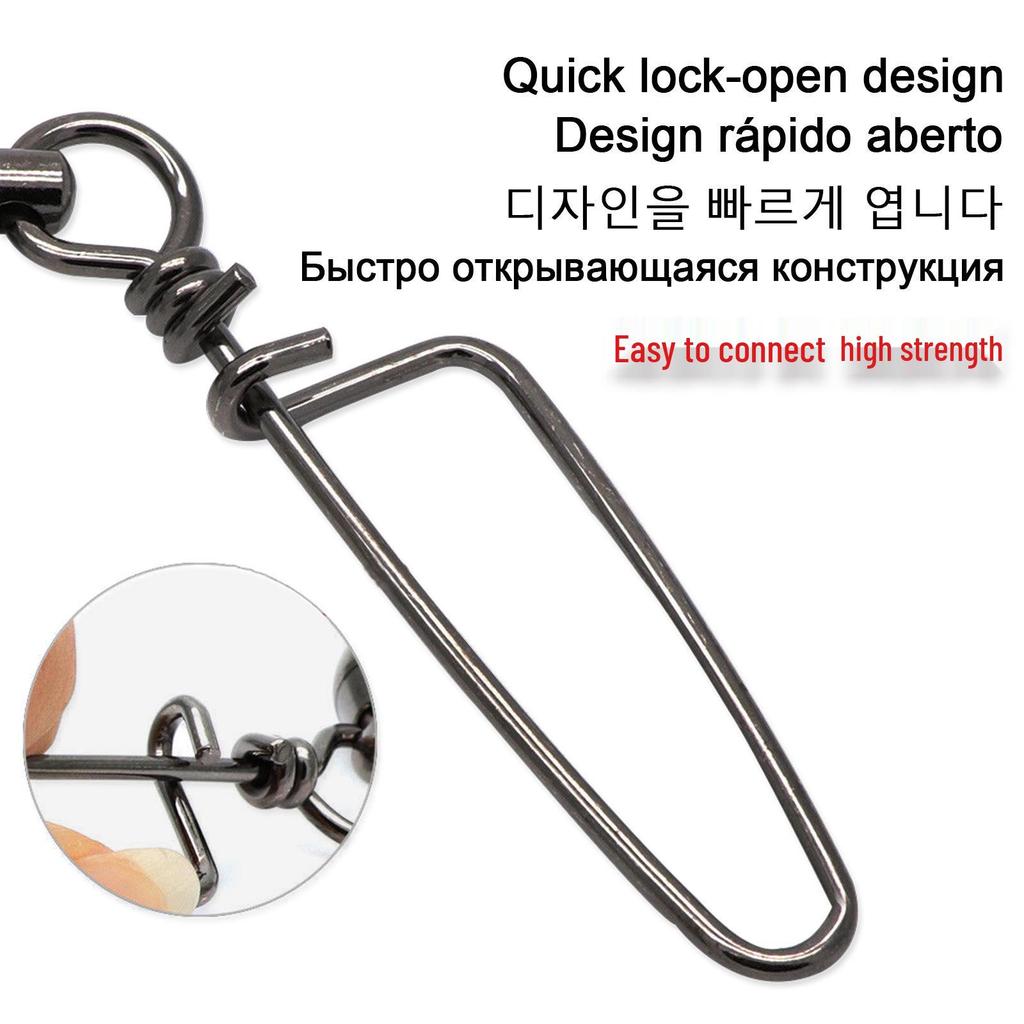 Strong Figure Eight Ring Connector Swivel with Curved Pin for Fishing