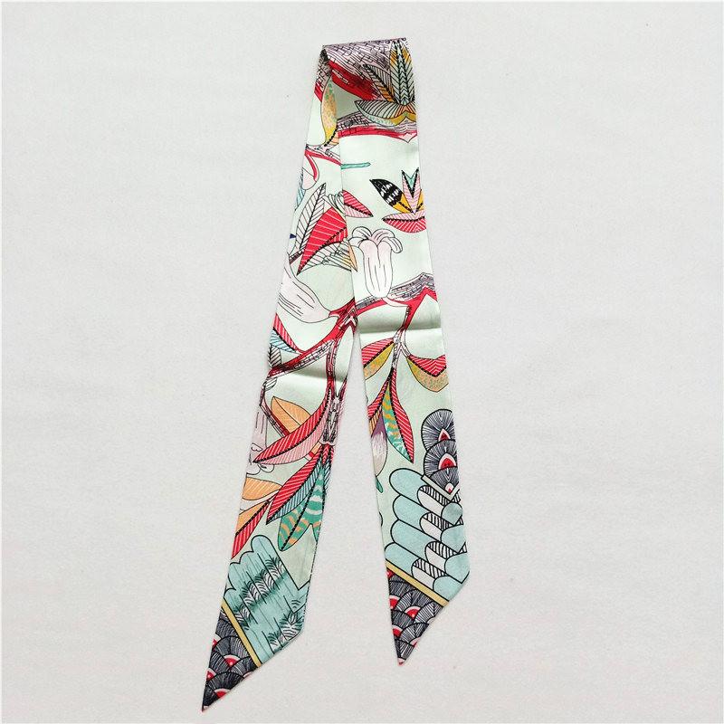 

2024 Дизайн Колибри Бренд Шелковый шарф Женский шарф для волос Модный шейный платок Узкие шарфы для женщин Сумка Ленты Женский галстук