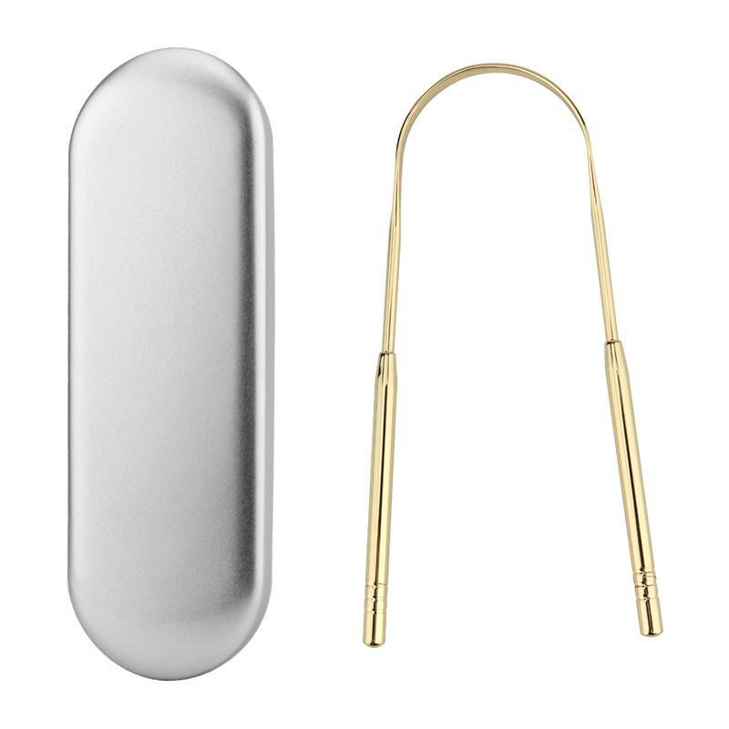 Rose Gold Stainless Steel U-Shaped Tongue Scraper Cleaner