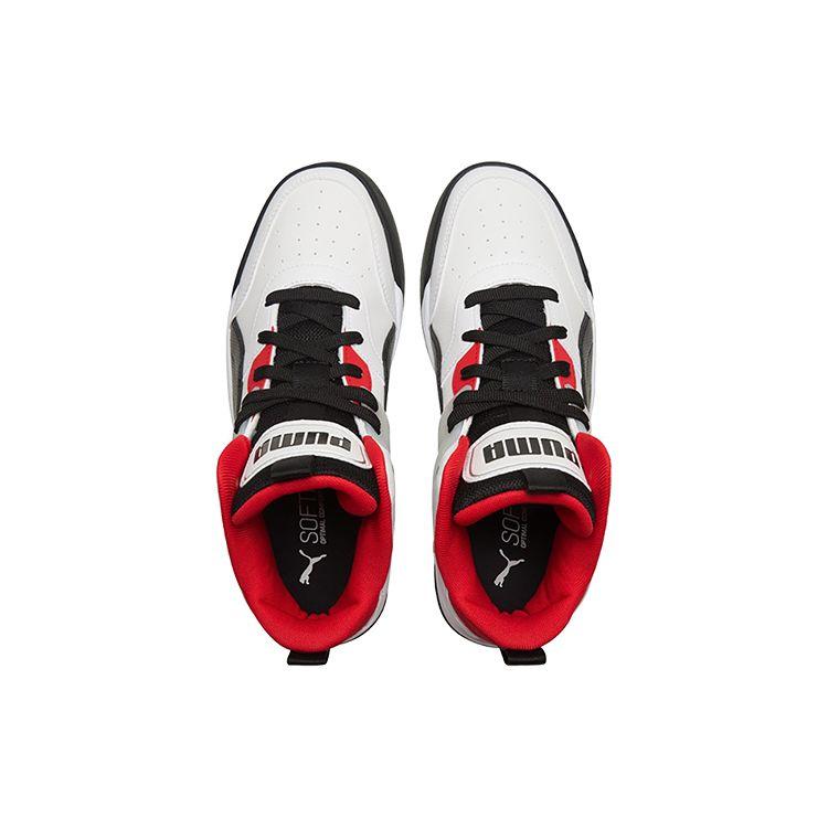 Puma Backcourt Mid White Black Red Unisex Sneakers High-Risk-Red Silver 374139-01