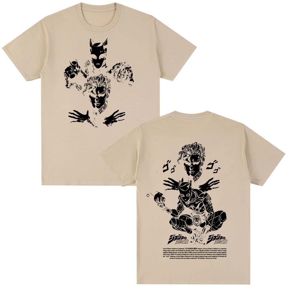 Anime Adventure Killer Queen Kira Yoshikage T Shirts Men's Women Cotton Short Sleeves Oversized Top