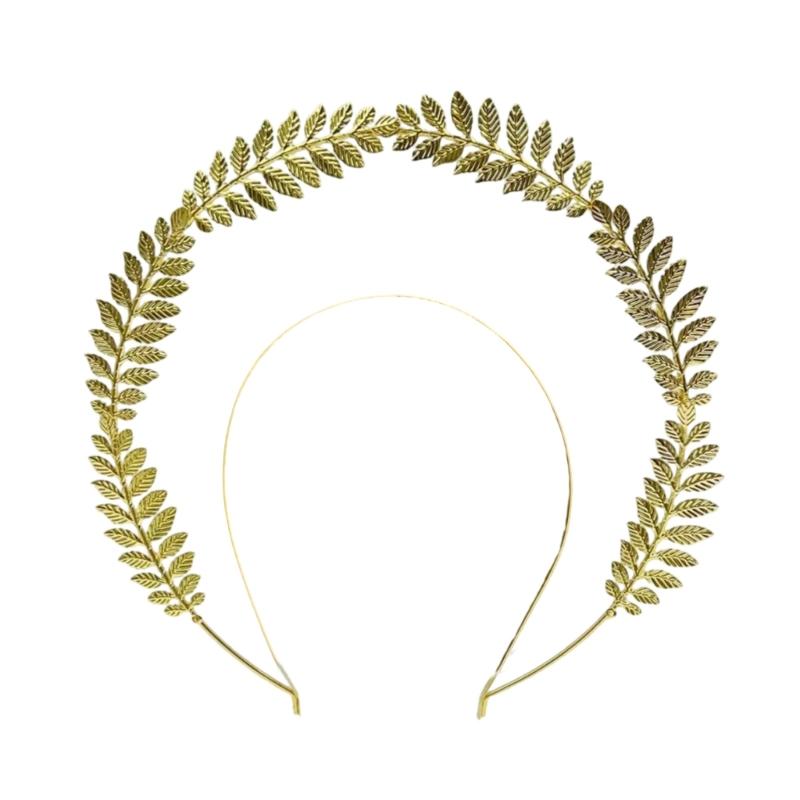 Goddess Leaf Headband Laurel Wheat Ear Crown Bridal Hairpiece for Women Wedding Tiaras Costume Accessory