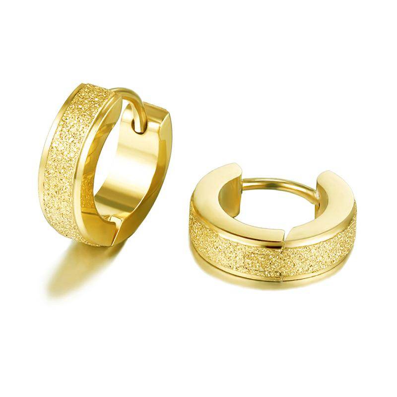 1 Pair Unisex Classic Punk Simple Circle Stainless Steel Earrings For Women Men Cool Round Huggie Hoop Earrings Female Jewelry