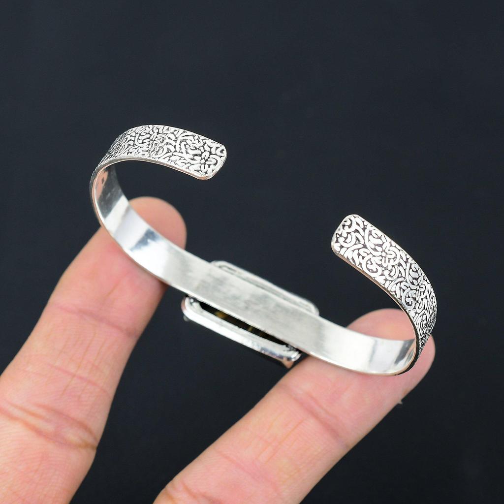 Mothers Day Deal 925 Sterling Silver Iron Tiger Eye Gemstone New Bangle Bracelet