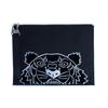 Classic Tiger Head Logo Embroidered Zipper Retro Casual Large Capacity Nylon Handbag Clutch Unisex Handbags Navy-Blue FB65PM302FS4-99