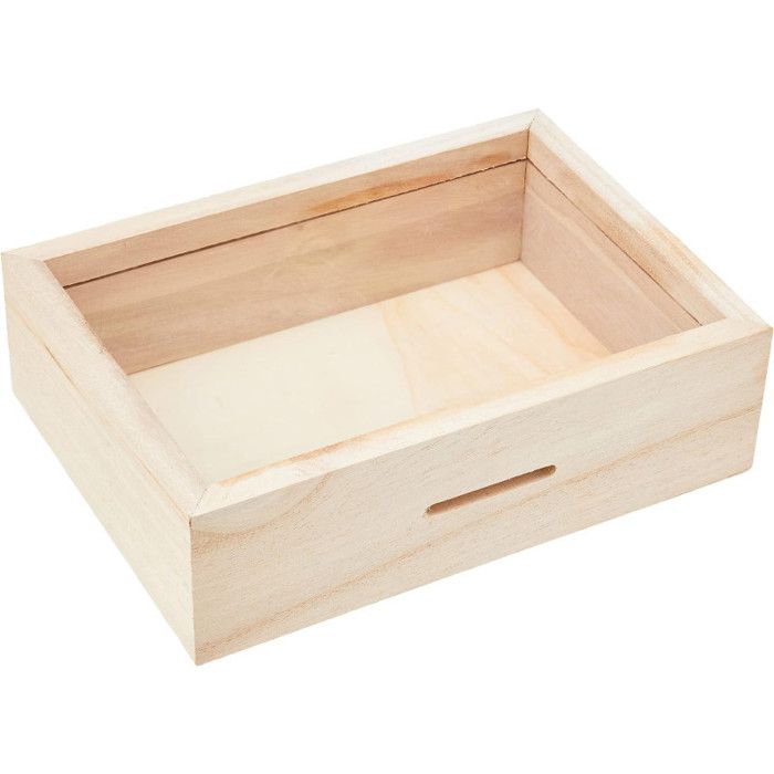 Tirelire - ARTEMIO - Voyage En Bois À Décorer - 17x12x5 Cm - Rectangulaire - Marron