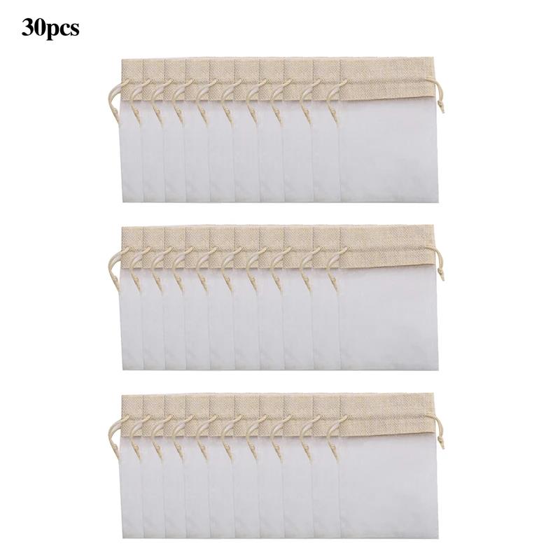 30er-Pack Weiße Organza Kordelzug Geschenktüten Gaze Säckchen für Hochzeitsfeier Gastgeschenke Schmuckverpackung