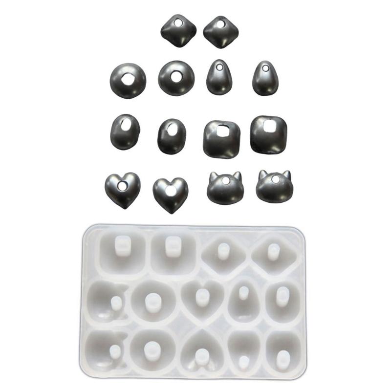 

14 Cavities Resin Jewelry Silicone Molds Heart Sqaure Round Shape Resin Charm Mould for Handmade Jewelry Crafting 1