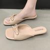 Fashion Women Slippers Bow Flats Summer Casual Walking Shoes Fashion Woman's Sandals 2025 Brand Trend Cozy Beach Dress Ladies Zapatos