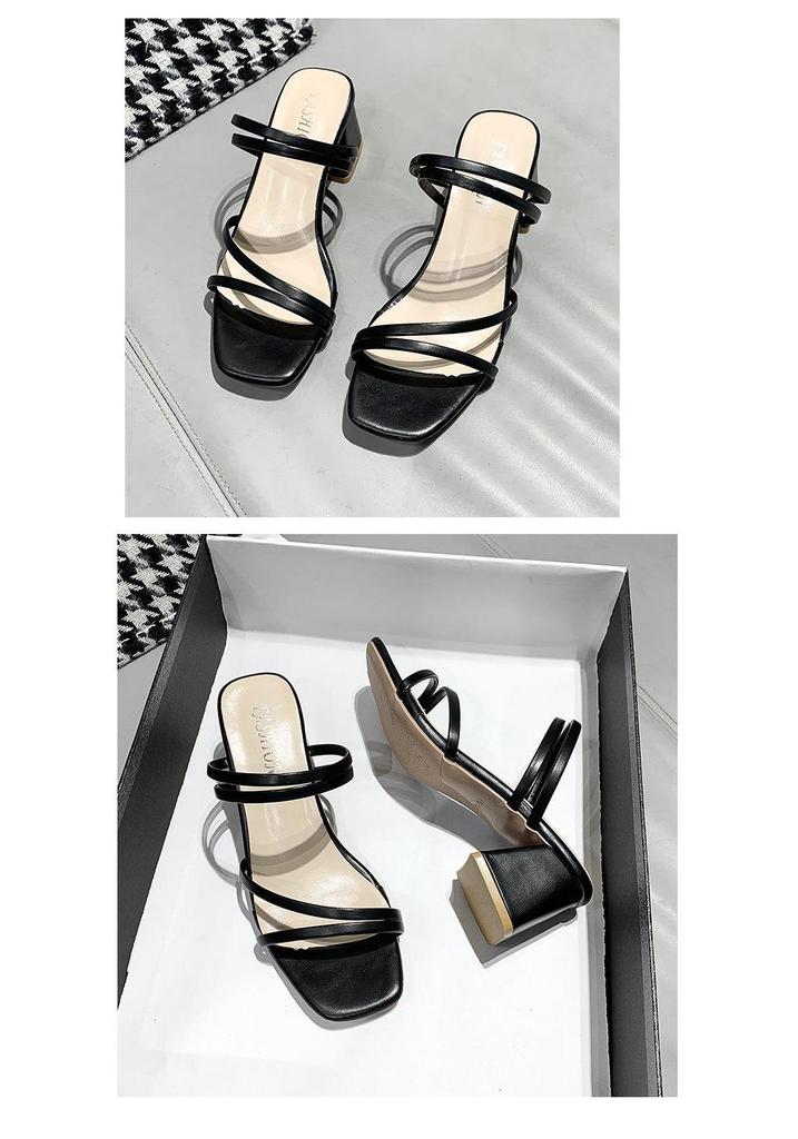 Women's Fairy Style Summer Sandals: 2025 Collection, Outdoor Roman Design, Medium Thick Heel, Korean Style, Two-Way Wear.