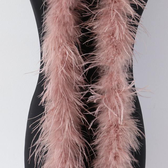50G 2M Natural Pink Dyed Ostrich Feathers Boa Plumas for Shawl Scarf Ribbon Wedding Party Stage Sewing Dress Decoration Crafts