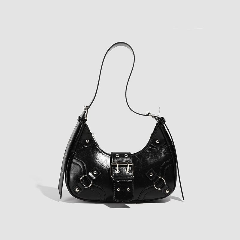 Motorcycle Bag, Fashionable Dumpling Bag, Underarm Bag, Commuter Crescent Bag, High-quality Single-shoulder Crossbody Bag