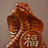 Wooden Zodiacs Snake Figurines with Bobbing Ornament Wealth Attraction 2025 Chinese Snake New Years Decoration