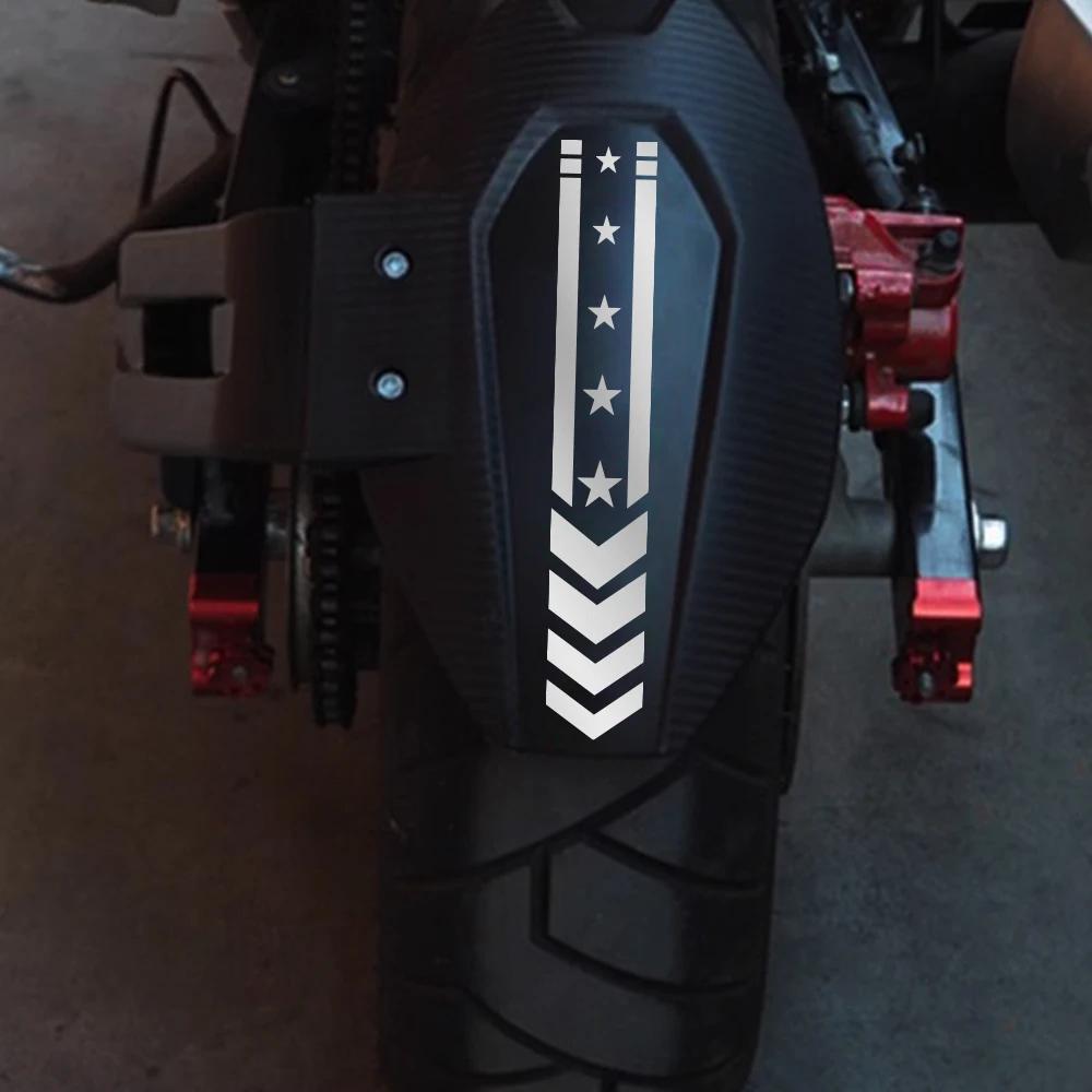Motorcycle Fender Sticker Star Arrow Stripes Front Fairing Vinyl Decals Waterproof Decor Motorbike Safety Driving Accessories